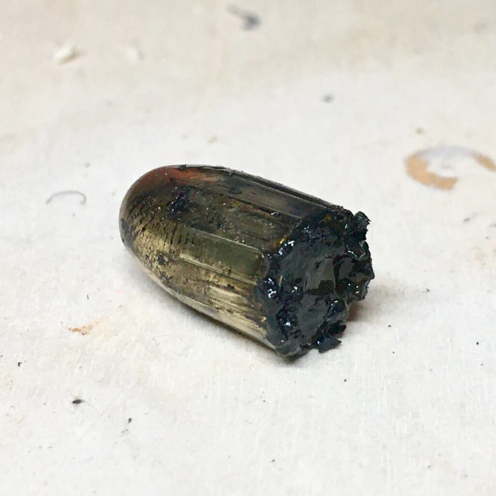 The bullet that had been lodged int the barrel after firing a squib load.