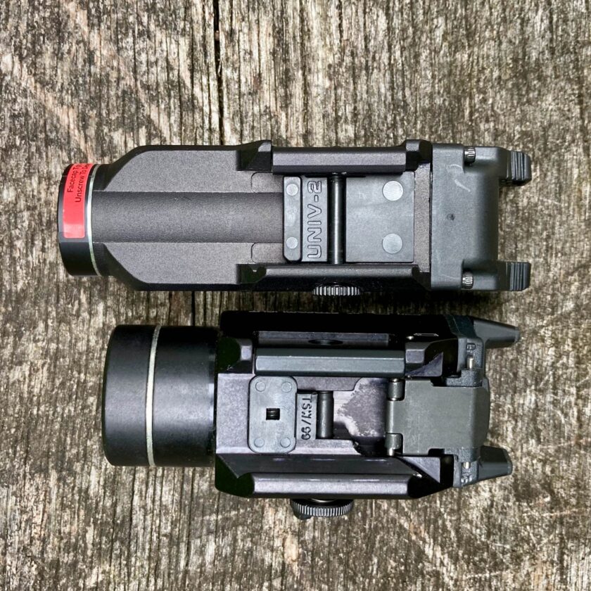 The Streamlight TLR-9 beside a Streamlight TLR-1