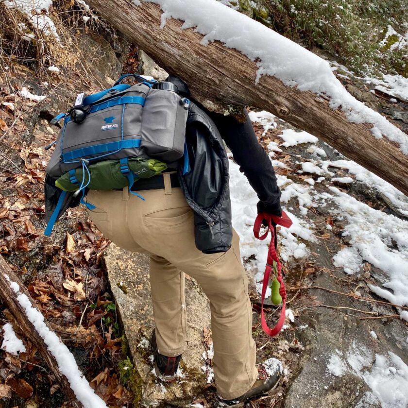 Crossing under a lot with the Mountainsmith Tour.