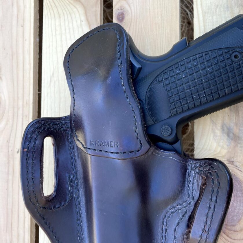 From $ 39.95, | Pancake Style OWB Leather Holster with Security Lock