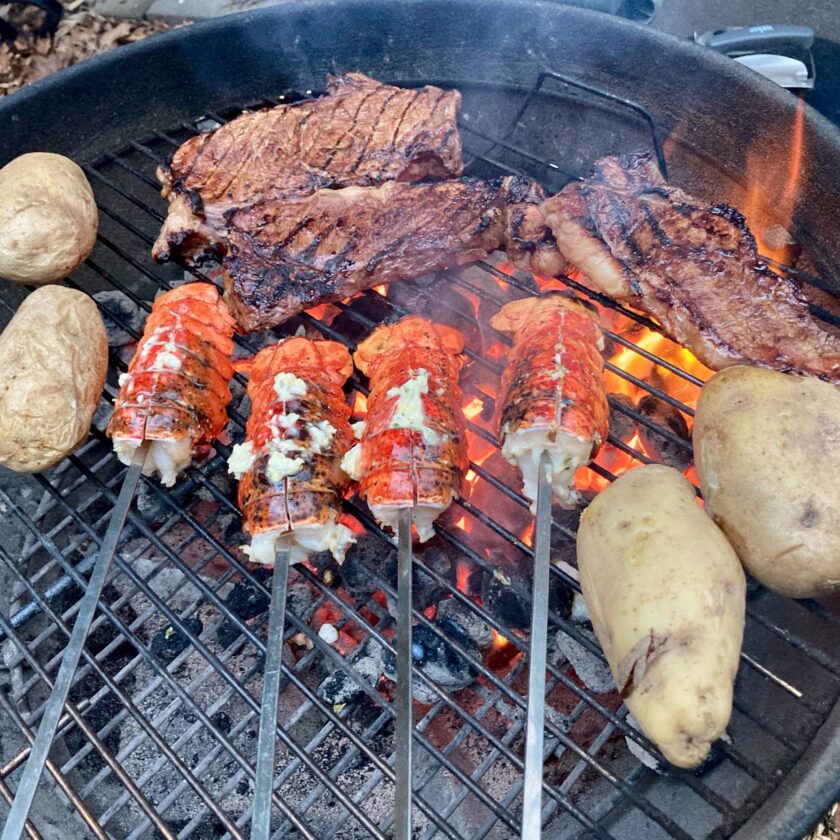 Cooking on charcoal outlet grill