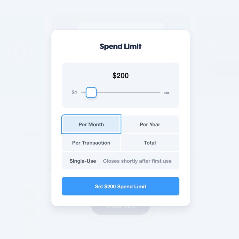 Setting the spend limit on a Privacy.com card.