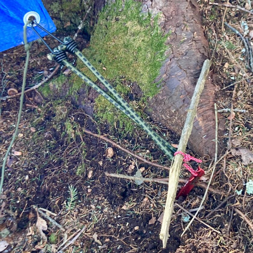 The Easiest Way to Tighten the Rope Between the Trees - Building a Shelter  - Outdoor Wilderness Tips 